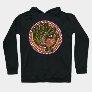 Awesome Aboriginal Art Lyre Bird Hoodie